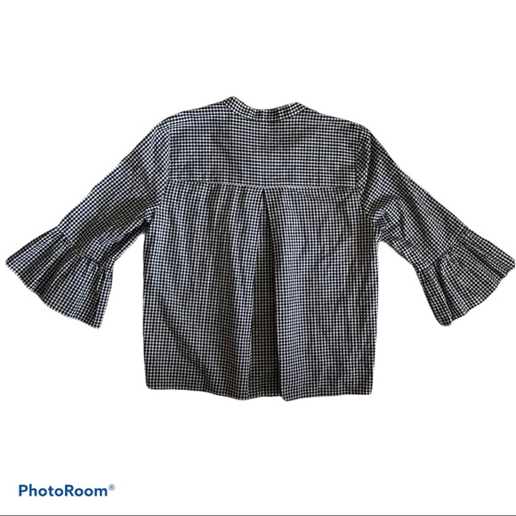 NWT Madewell Gingham Bell Sleeve Blouse | M - Picture 4 of 7